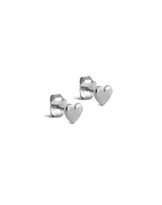 Heart Øreringe Studs - Sølvfarvet